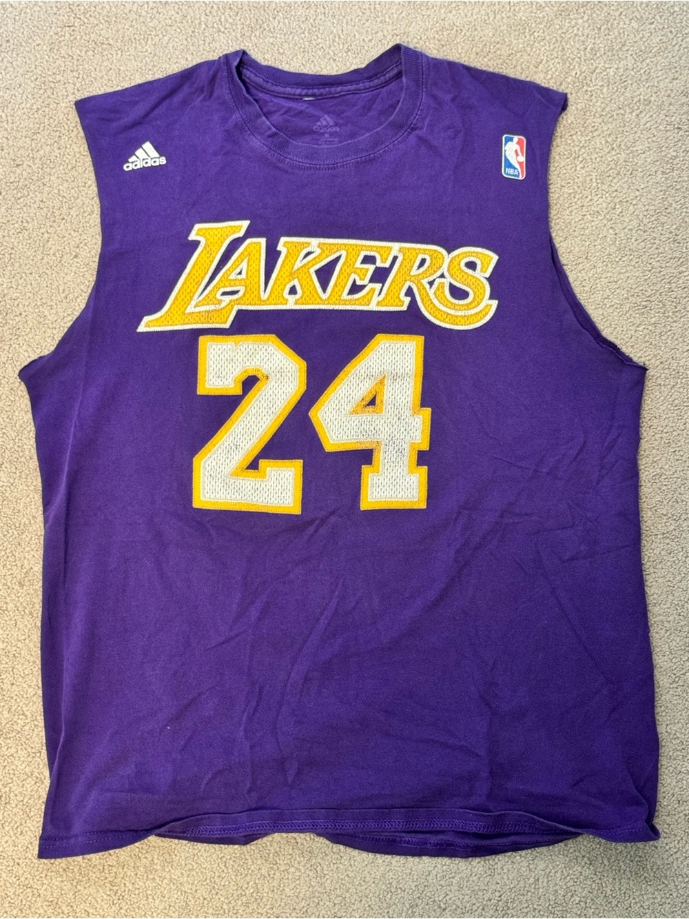 Adidas LA Lakers Kobe Bryant #24 Sleeveless Jersey cut off sleeveless shirt!
